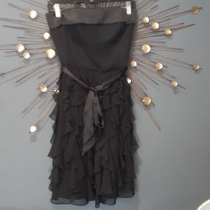 White house black market blk strapless dress sz 2